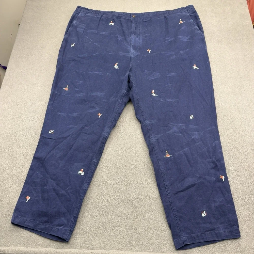 Polo Ralph Lauren Classic Fit Prepster Pants 5XB Elastic Waist Sailboat Nautical